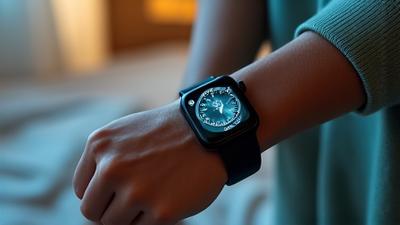 Person using a wearable device to track sleep patterns